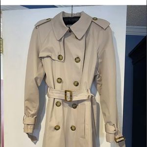 London Fog Trench Coat - Women - 1X Bone Rain - Double Breasted Belted - NWT